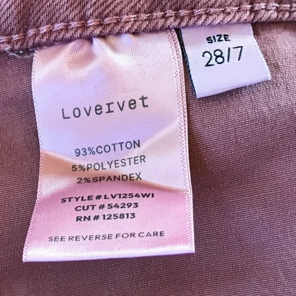 NWT LOVERVET WINE MID RISE BOOTCUT TRAIL JEANS - Picture 12 of 14